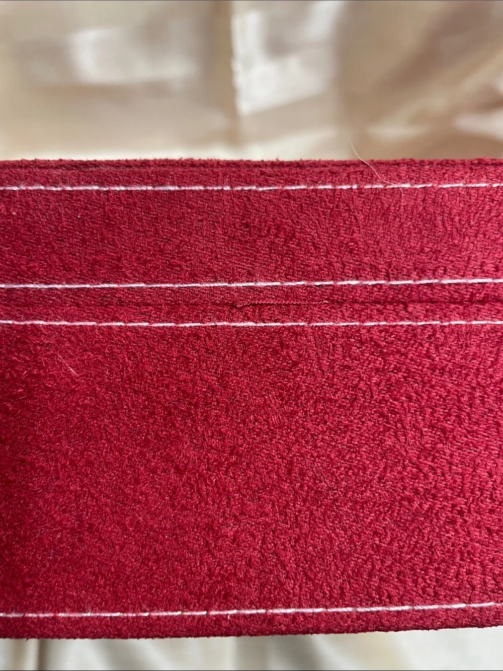 Vintage Red Jewelry Organizer Box - Classic Soft Suede Storage